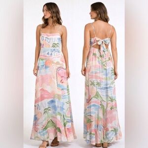 Paper Heart Anthropologie Coastal Tequila Sunrise Maxi Dress